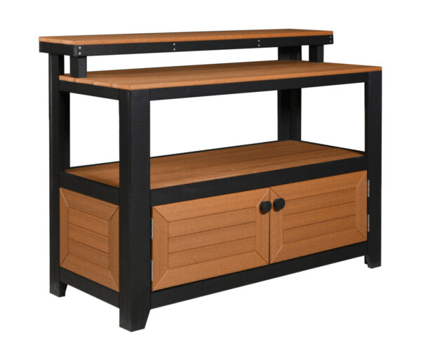 Island/Party Bar - With Raised Shelf On Back