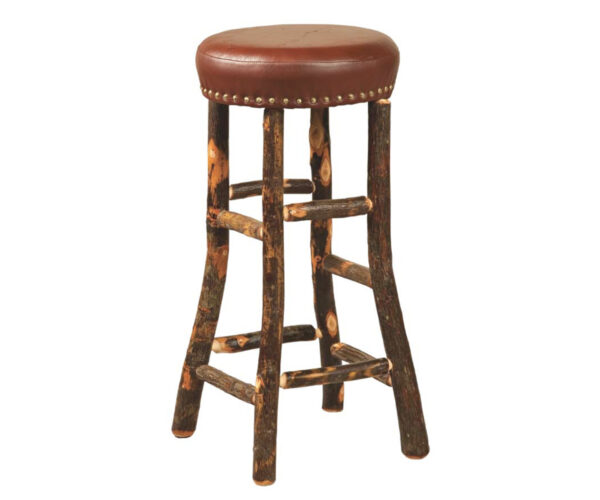 30" Hoosier Bar Stool With Leather Seat