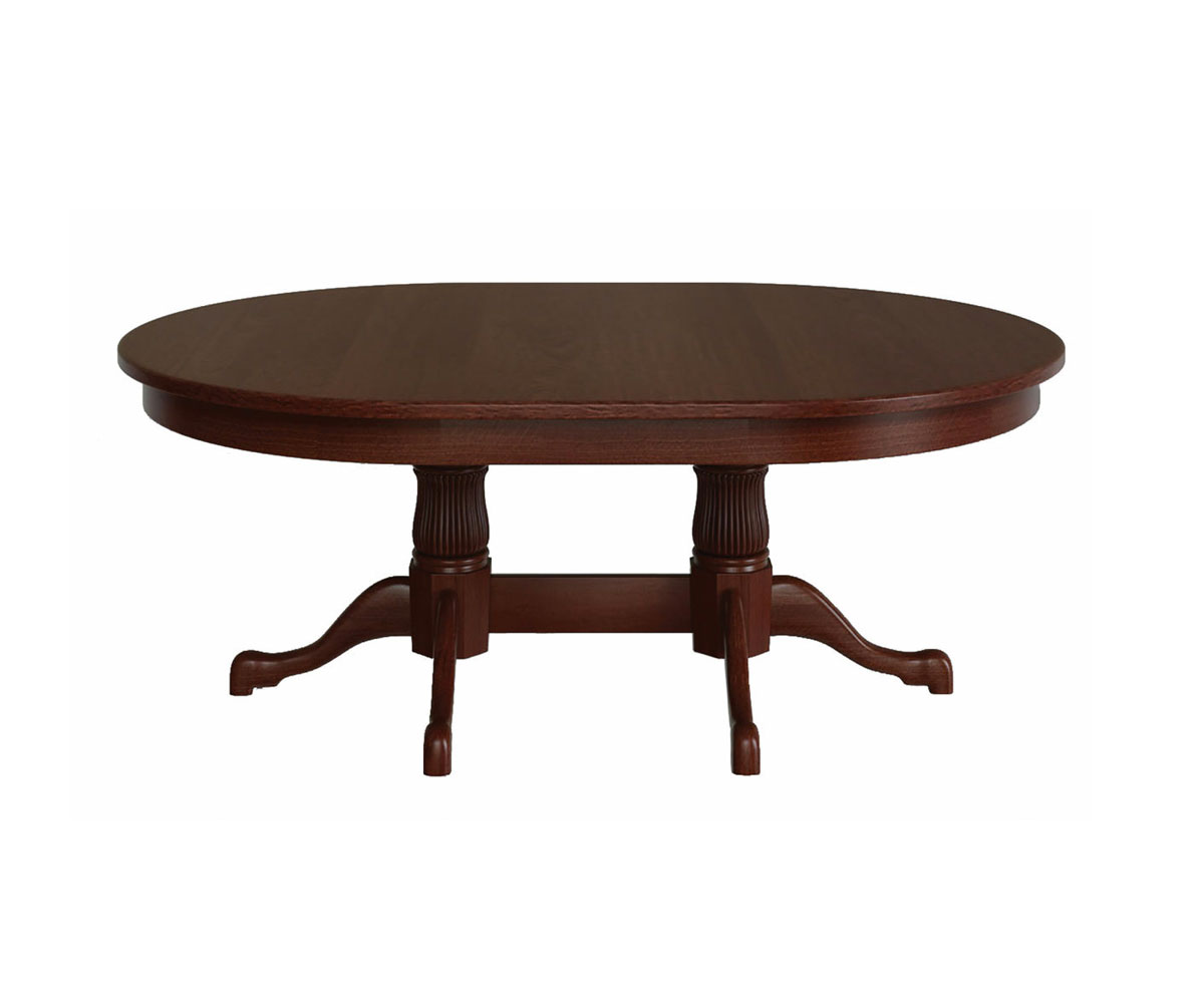 Reeded Tulip Double Pedestal Table