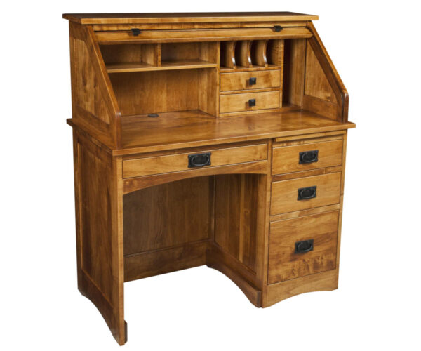 Single Pedestal Mission Rolltop Desk