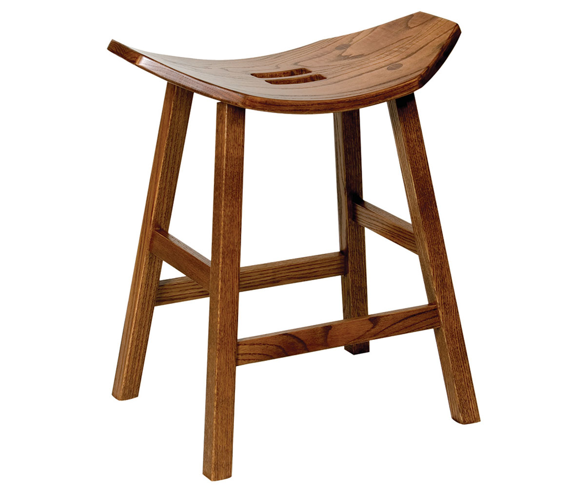 24" Stationary Saddle Bar Stool