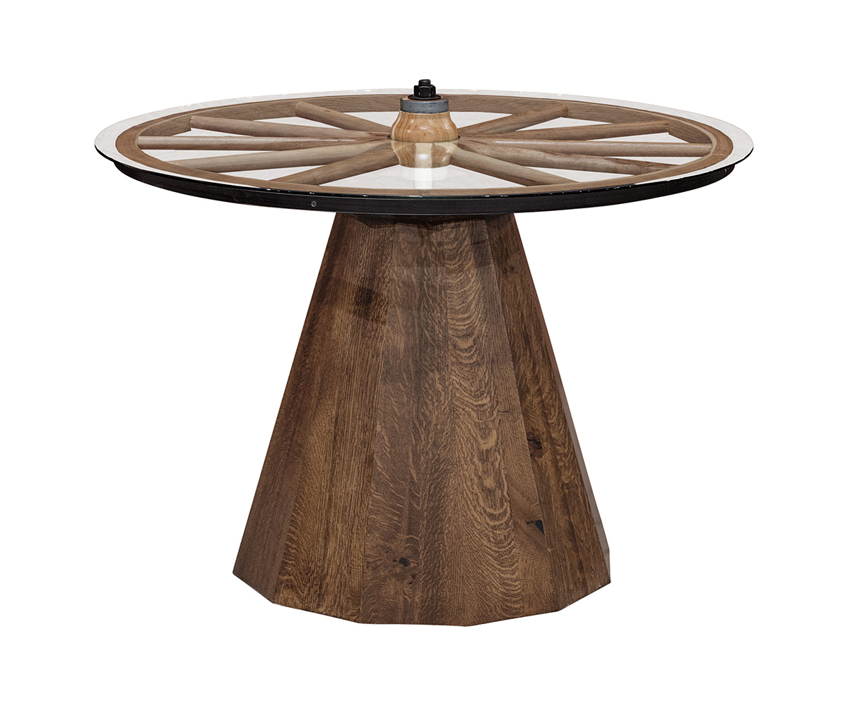 Lebanon Single Pedestal Table with Wheel