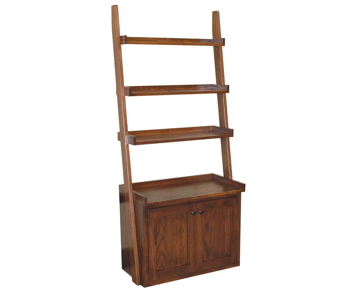4-Tier Ladder Shelf with Cabinet