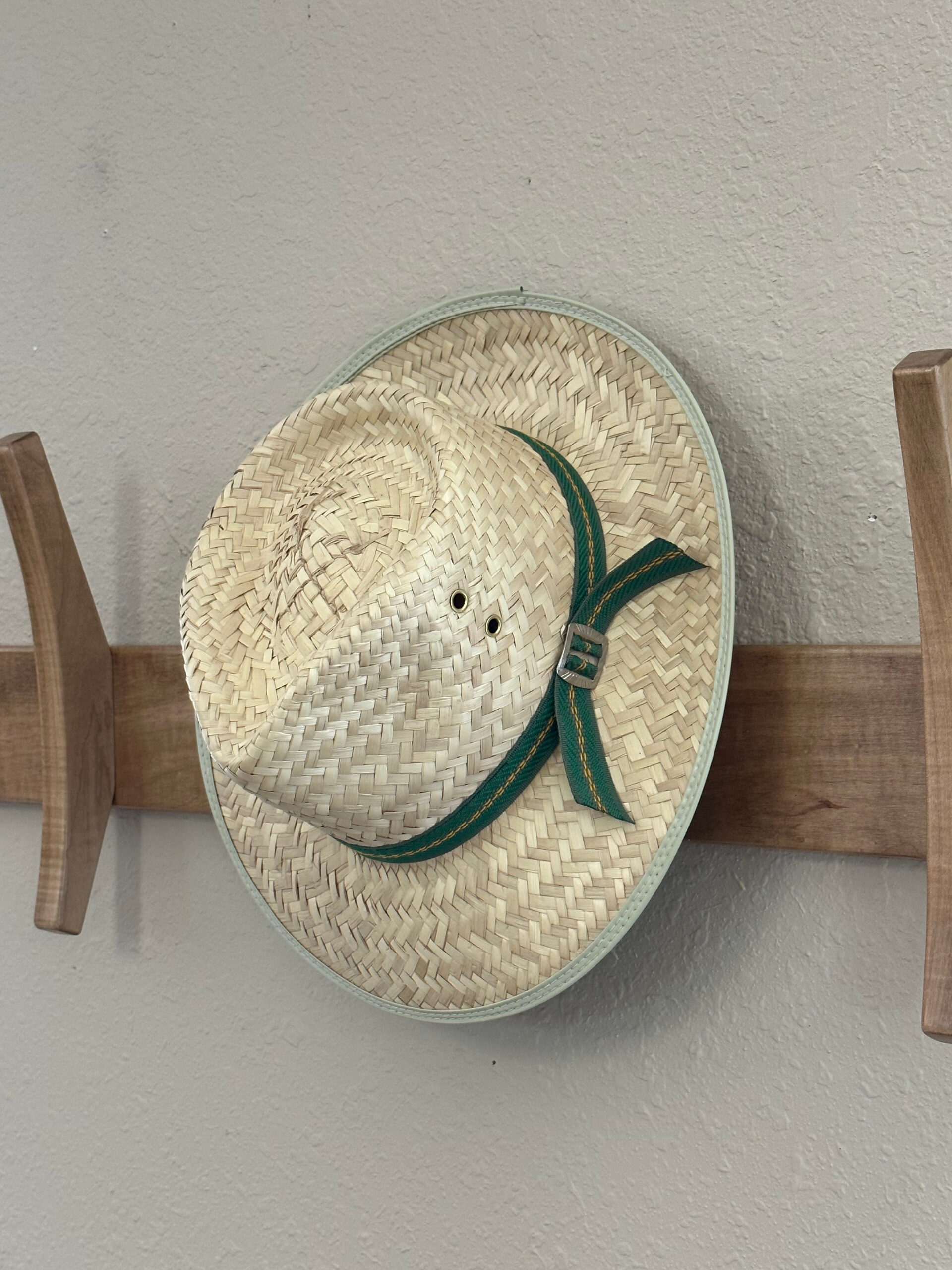 Palm Straw Amish Hat with Green Headband