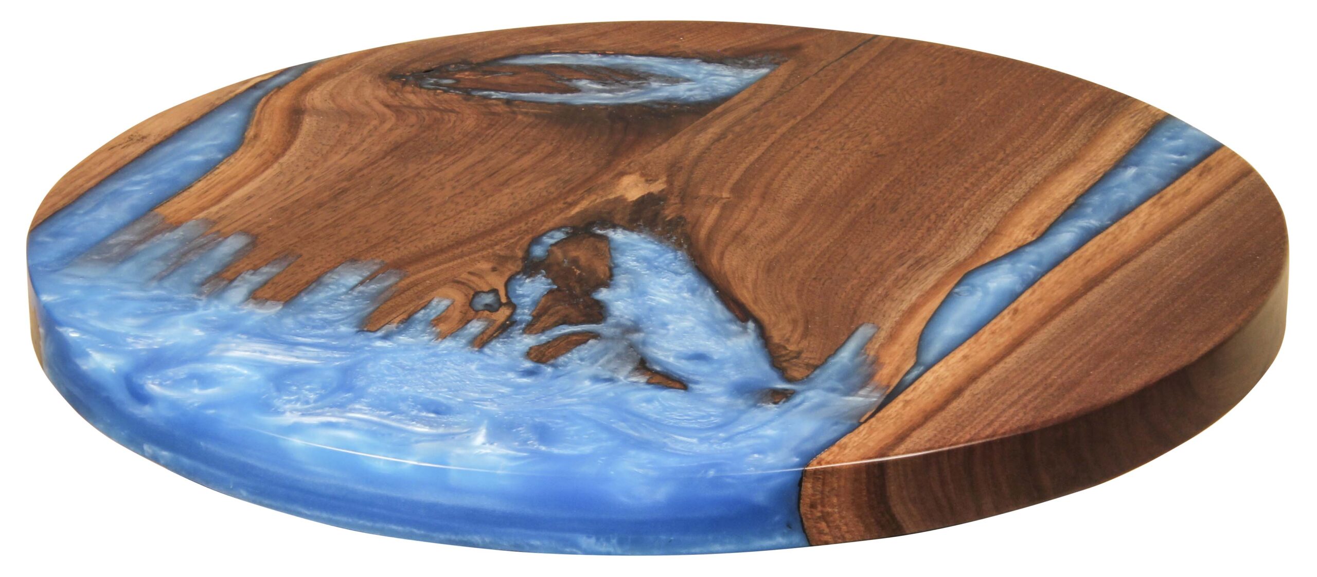 Lazy Susan 17in with Blue River Epoxy - L012491