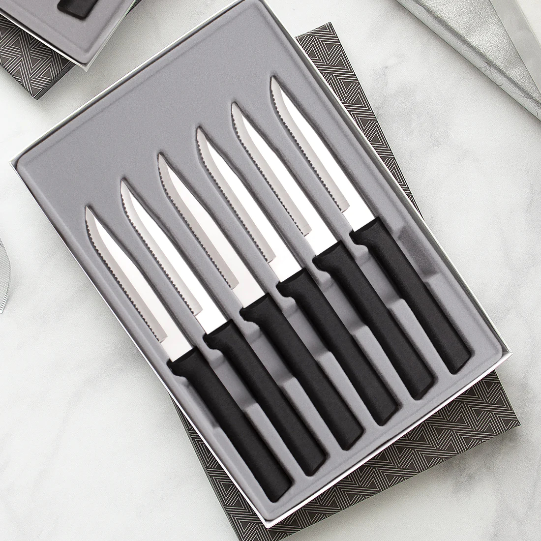 Six Serrated Steak Knives Gift Set