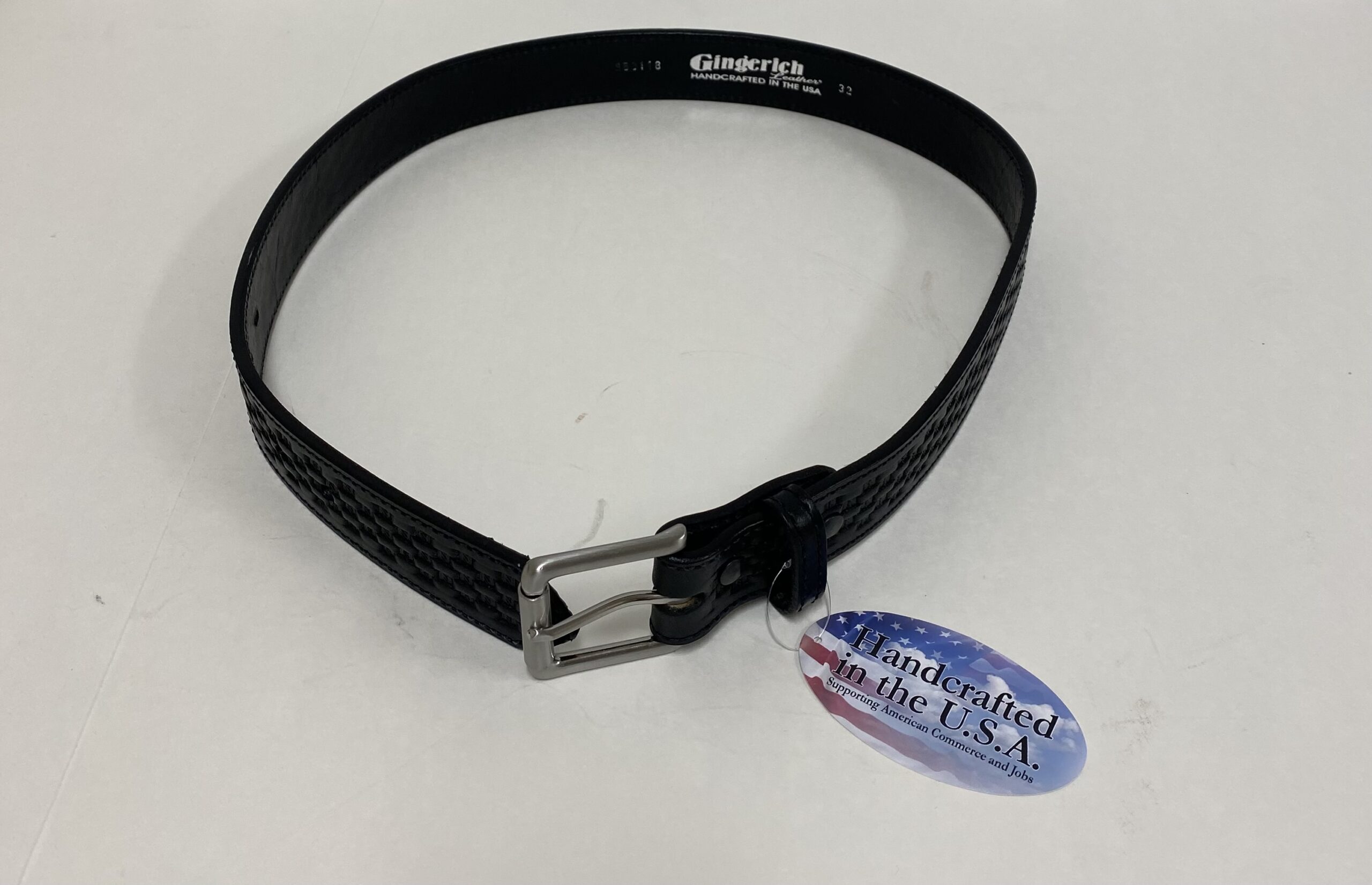 Basket Weave Western Work Belt Black